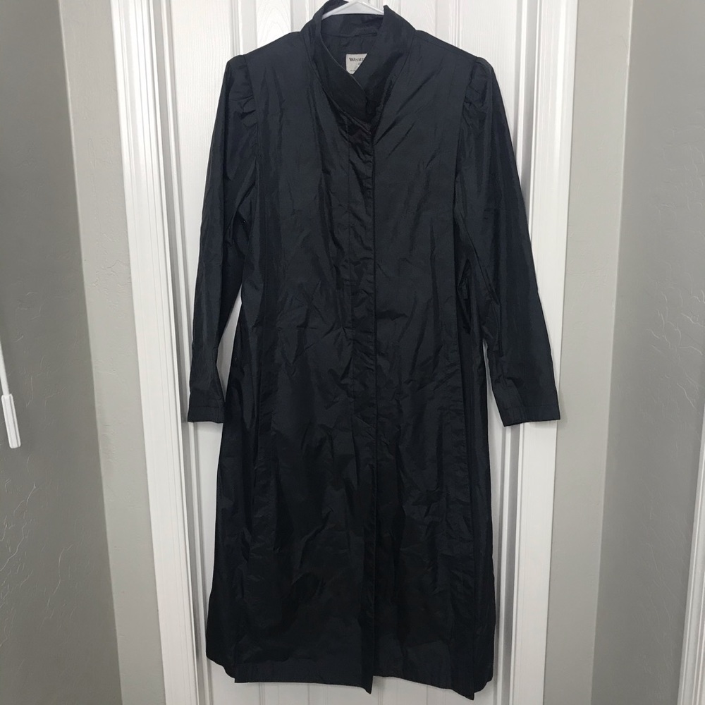 Weather Wise Black Button Down Trench Coat